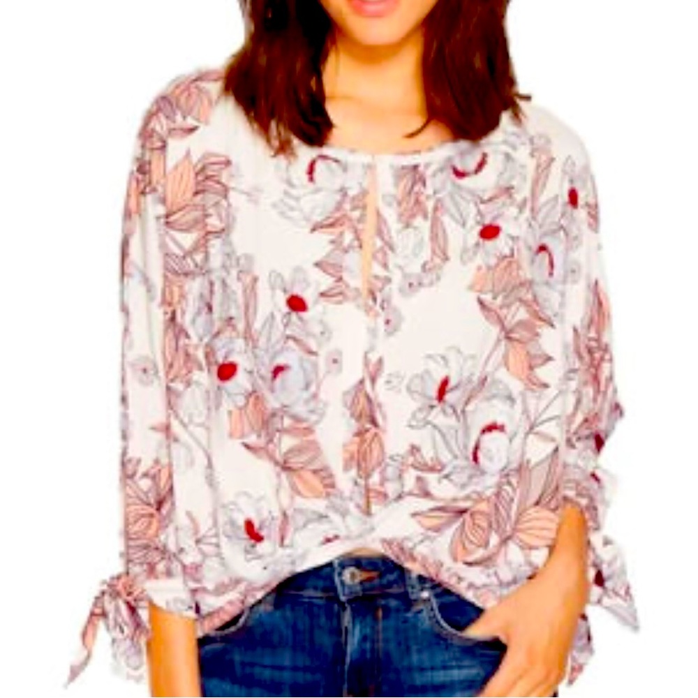 Free People Blouse faux wrap sz Large Great condition